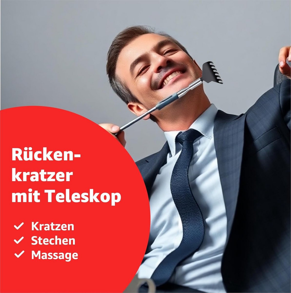 Set van 4 Telescopische Rugkrabbers met Brede Massagekop