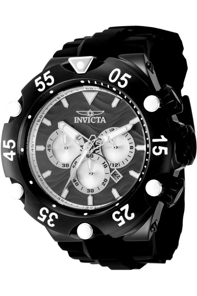 Invicta Subaqua 48547 Heren Horloge - Waterdicht - Analoog - Quartz Uurwerk - Roestvrij Staal met zwarte Wijzerplaat - 54mm