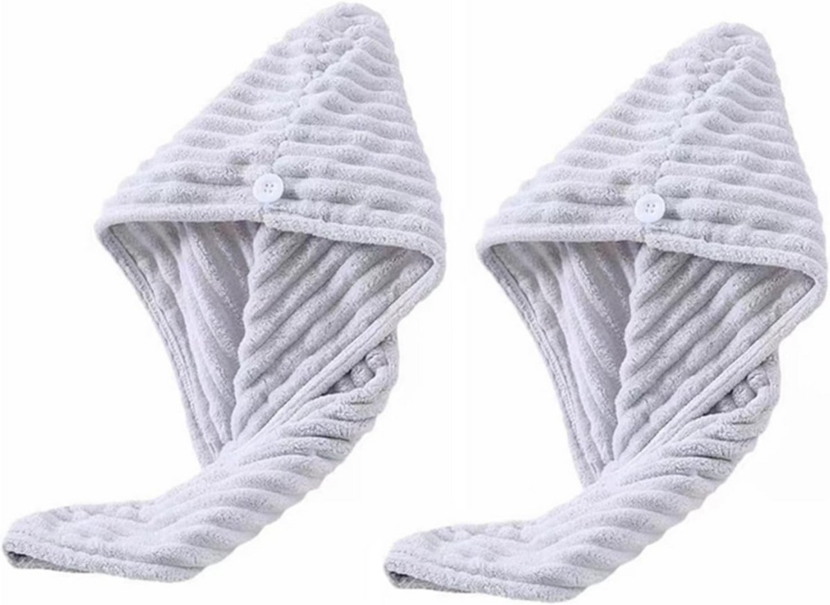 Set van 2 Microvezel Haarhanddoeken voor Snel Drogen en Zachte Styling