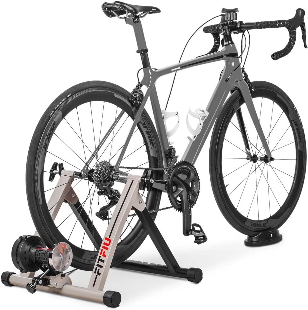 Opvouwbare fietstrainer voor indoor-training met 6-traps weerstand en houder voor 26-29 inch wielen