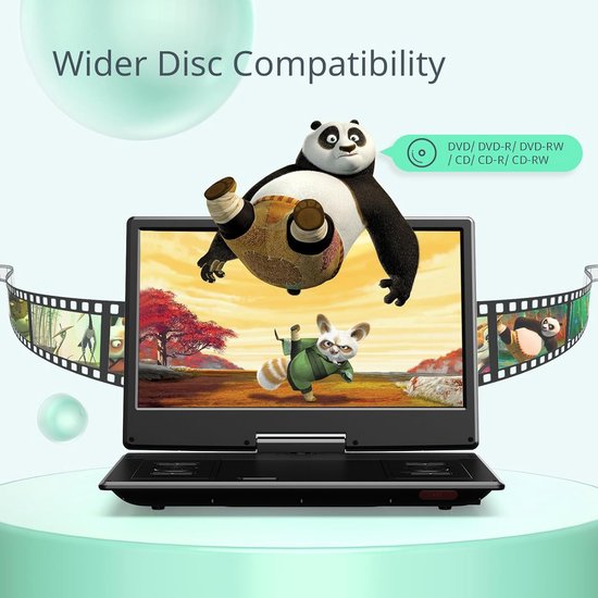 Draagbare DVD Speler met Draaibaar HD Scherm en Lange Batterijduur — afbeelding 4