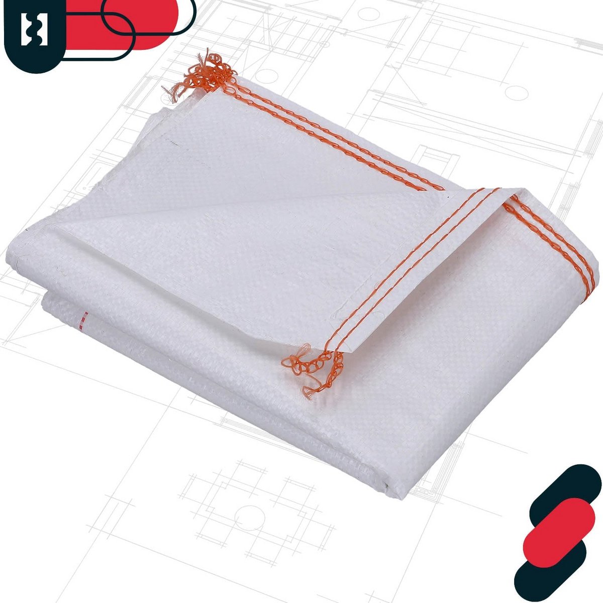 Set van 10 stevige PP textielzakken 55x80 cm voor zware ladingen
