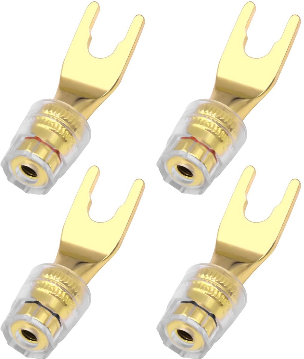 Dikke Speaker Kabel Connectoren: Y Spade Plug naar 4mm Banaan Plug Adapter voor HiFi en Geluidssystemen