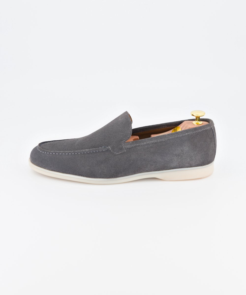 Heren Suède Loafers – Marina Loafer – Grijs – 44 – Leren Voering – Uitneembare Binnenzool – Alfie Walker