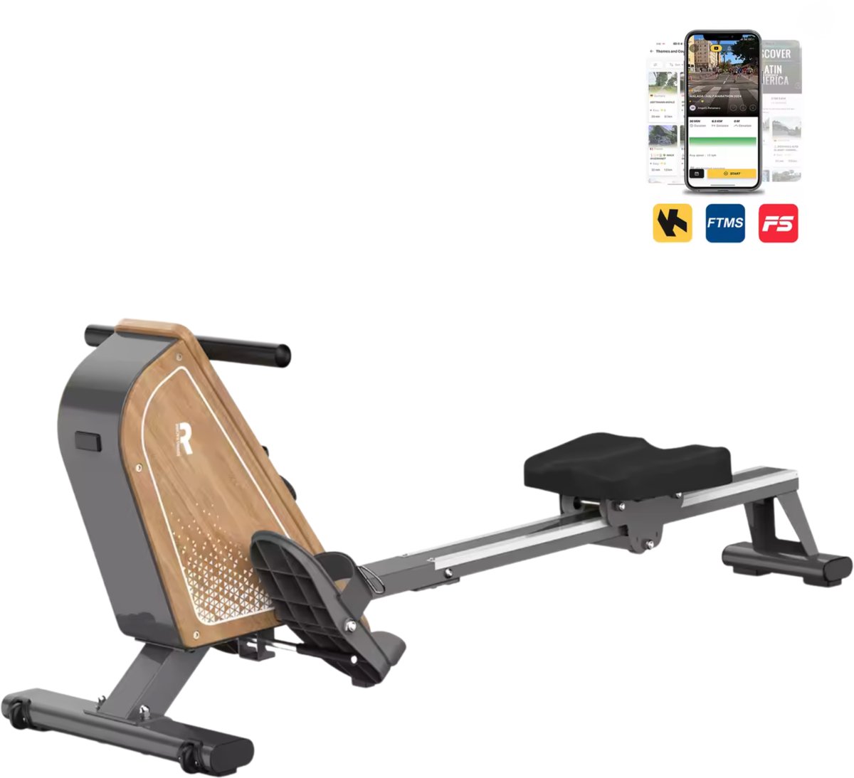 Bol.com Roeitrainer Met 14 Weerstandsniveaus - Roeimachine Inklapbaar - Roeiapparaat Met Trainingscomputer aanbieding