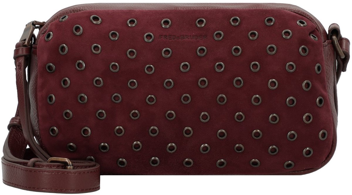 FREDsBRUDER Leren Schoudertas Hey You Rock Camera Bag Red Wine Wijnrood