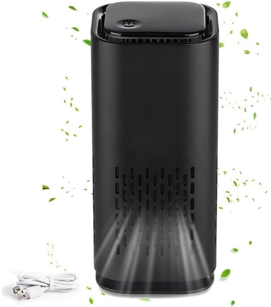 Quiet USB Plug-In Room Air Purifier with Activated Carbon for Car Home Bedroom - Removes Dust, Pollen, Smoke, Odor