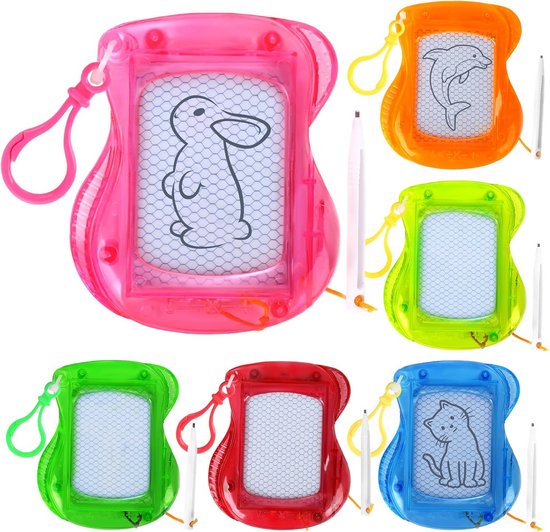 18 stuks tekenbord, toverbord, mini: magnetisch tekenbord, toverbord, cadeautje, kinderverjaardag, mini-tekenbord met sleutelhanger, kinderen, give