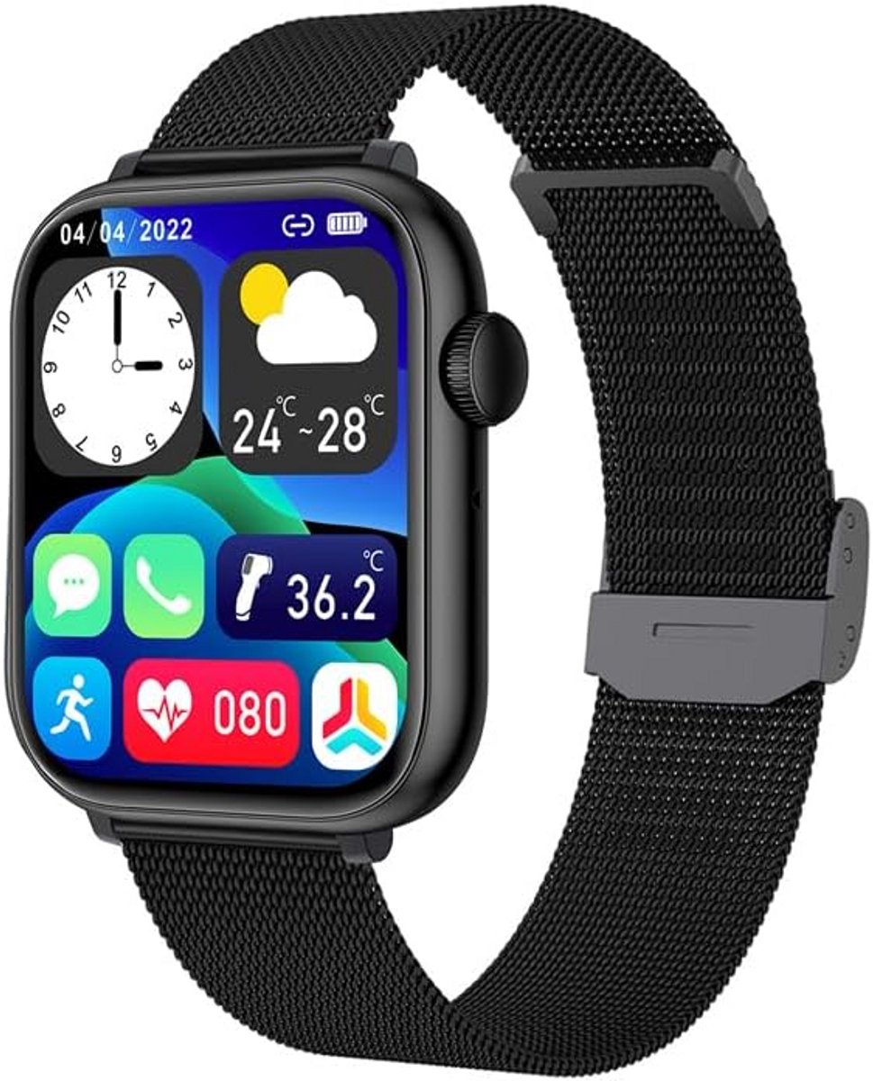 Smartwatch met Bluetooth Bellen, Fitness Tracker, Hartslagmeter & HD Display