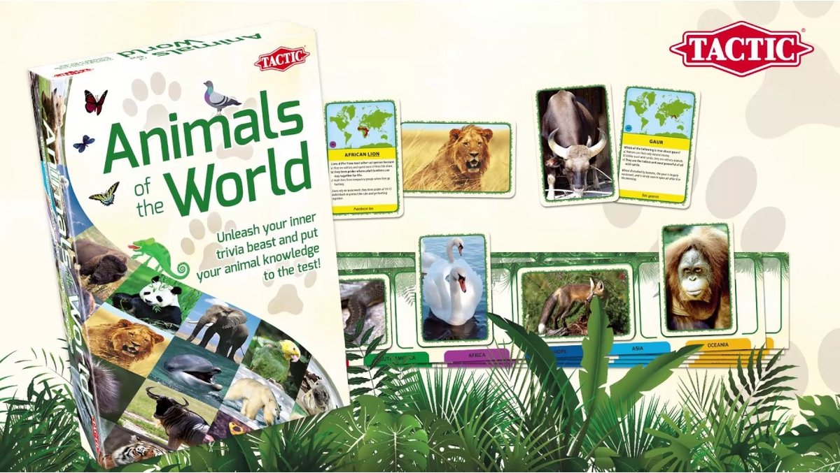 Tactic Dieren van de Wereld – Educatief spel – Leer de wilde dieren kennen – 200 Kaarten – 6 Speelborden met werelddelen — afbeelding 10