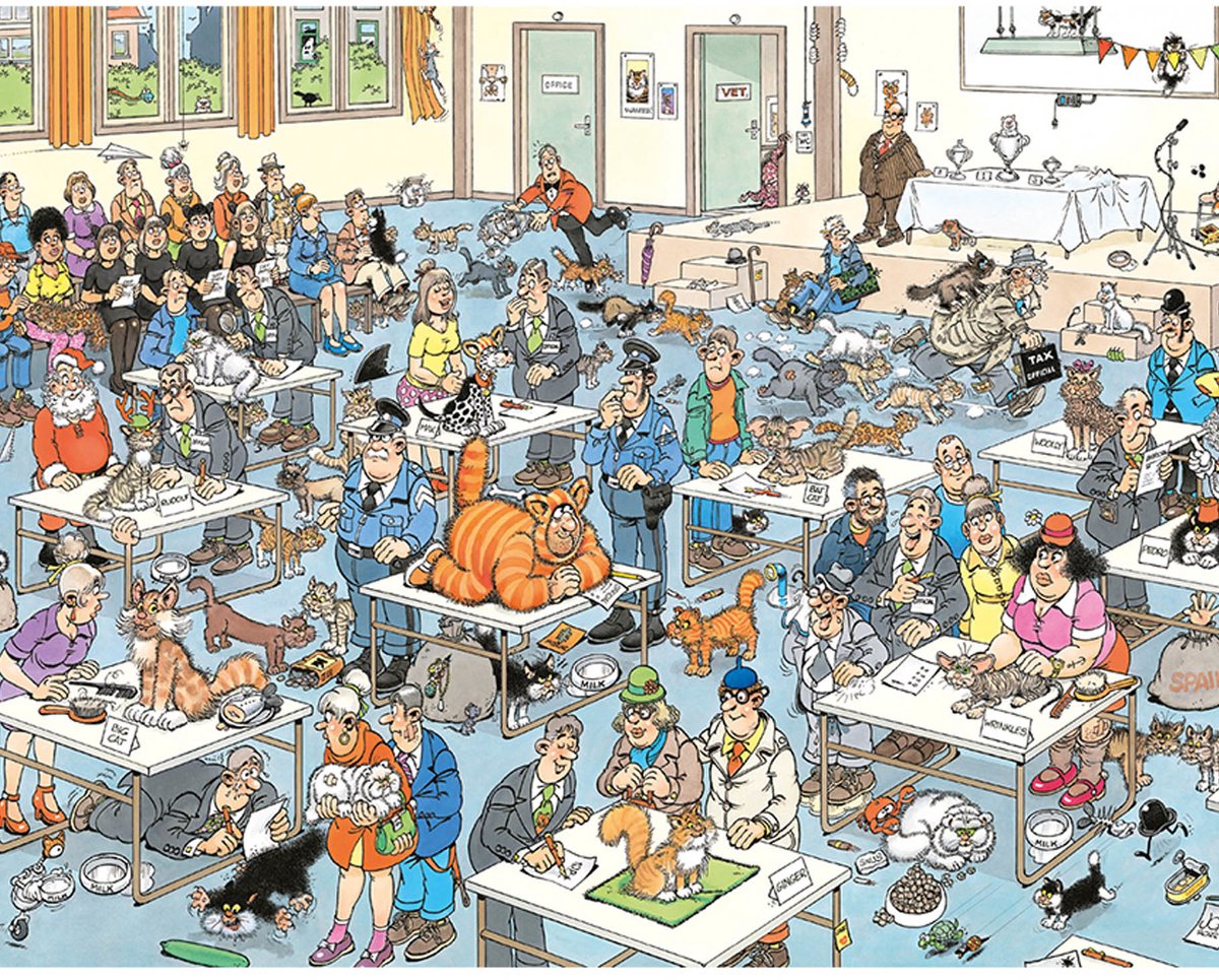 Jan van Haasteren - De Kattenshow - 2000 stukjes puzzel - Legpuzzel — afbeelding 4