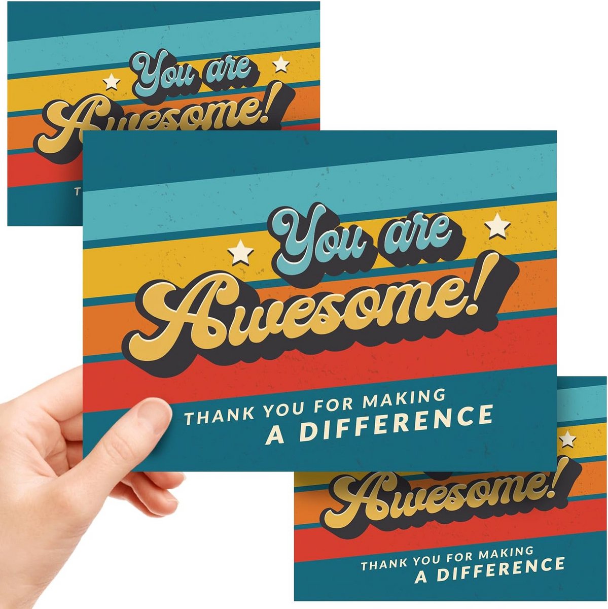 4x6 Inch 50 Dankwoord Ansichtkaarten - You Are Awesome Motivatie voor Team, Verpleegkundigen & Leerkrachten