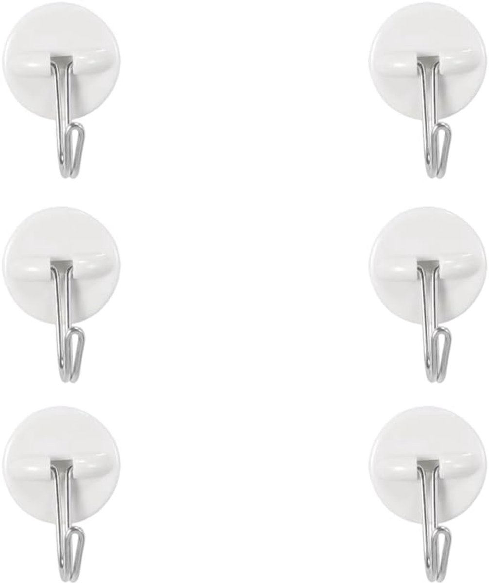 Famanu - Zelfklevende haken, 6 stuks, multifunctionele kleefhaken voor badkamer, keuken en muur