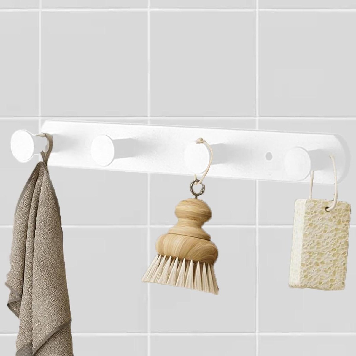 Ronte - Kleerhanger Muur Wit, Kapstok Zware Haak voor Badkamer & Slaapkamer - Wandkapstok Keukenhanddoeken Optimaliseer Opruimoplossing