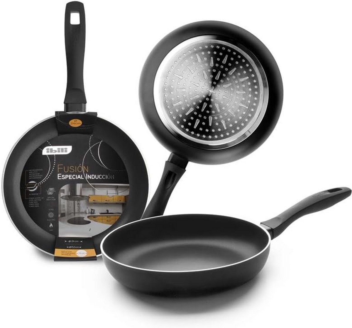 Koekenpan 18 cm aluminium antiaanbaklaag inductie geschikt
