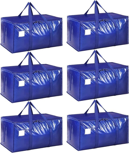 Dntorx Grote opbergtas met deksel, opvouwbare transparante verhuisdozen Dntorx Grote opbergtas met deksel, opvouwbare transparante verhuisdozen
