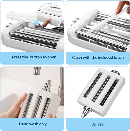 Pasta Maker Attachment voor KitchenAid Staande Mixer 3 Stuks - Pasta Roller, Spaghetti Cutter & Fettuccine Cutter - 3-in-1 Accessoires Set - Mixer Accessoires voor KitchenAid van MMOBIEL van Merkloos — afbeelding 3