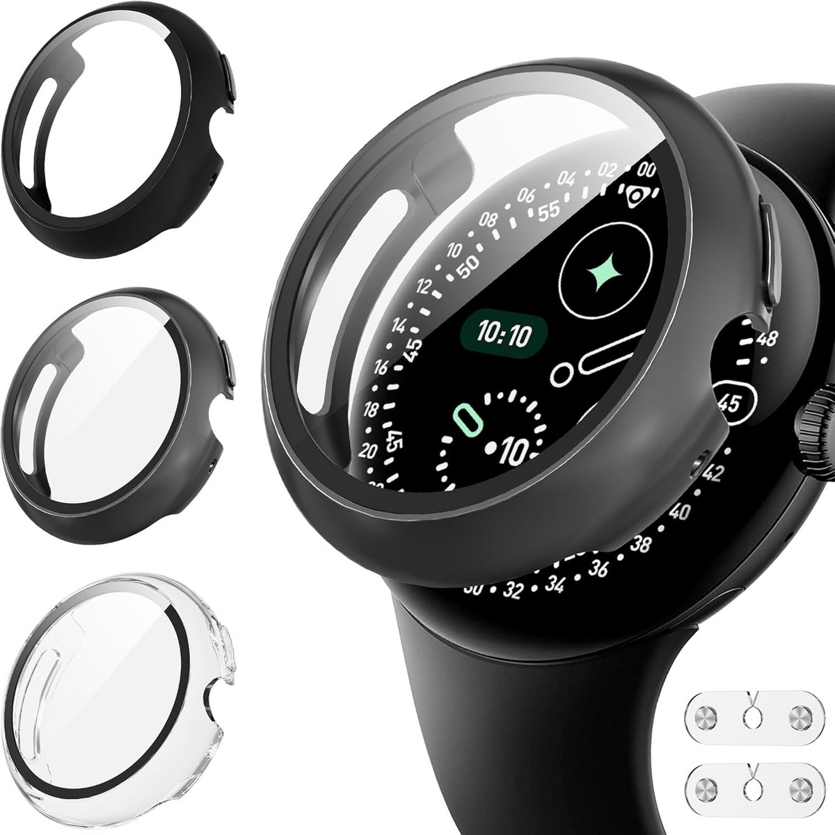 Set van 3 Beschermhoesjes met Screenprotector voor Horloge 4 45mm