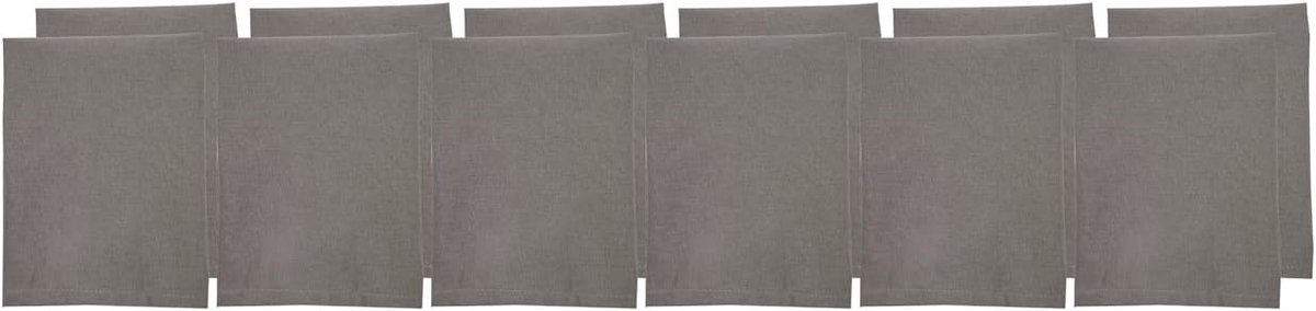 12 katoenen servetten 44 x 44 cm grijstint