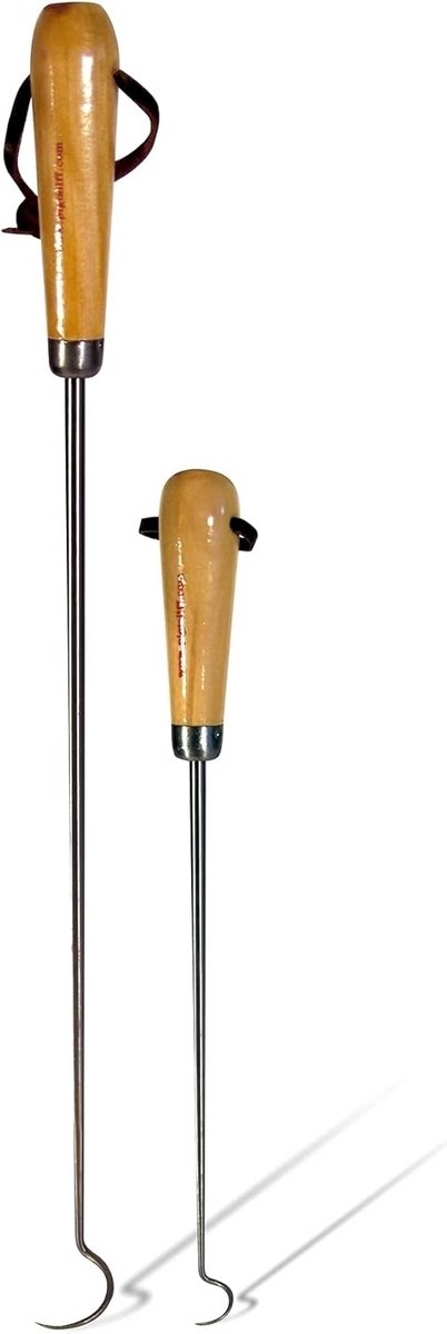 RVS Vleesdraaier en Omdraaier Set met Houten Handvatten