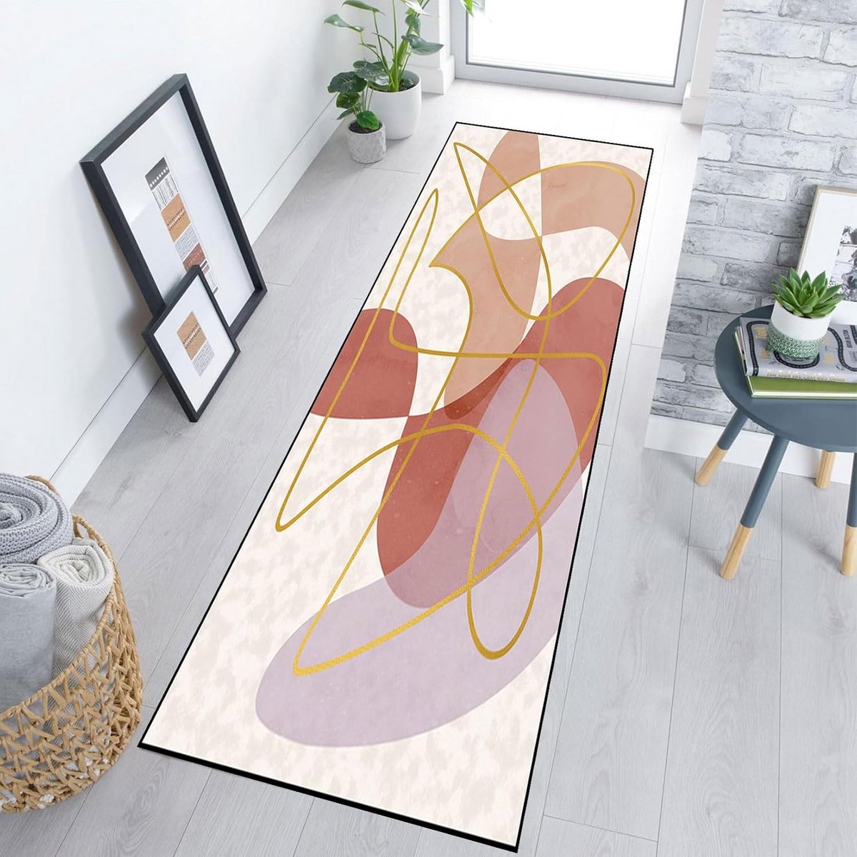 Loper 60 x 300 cm - Super absorberend en slijtvast tapijt voor in de gang, keuken en badkamer