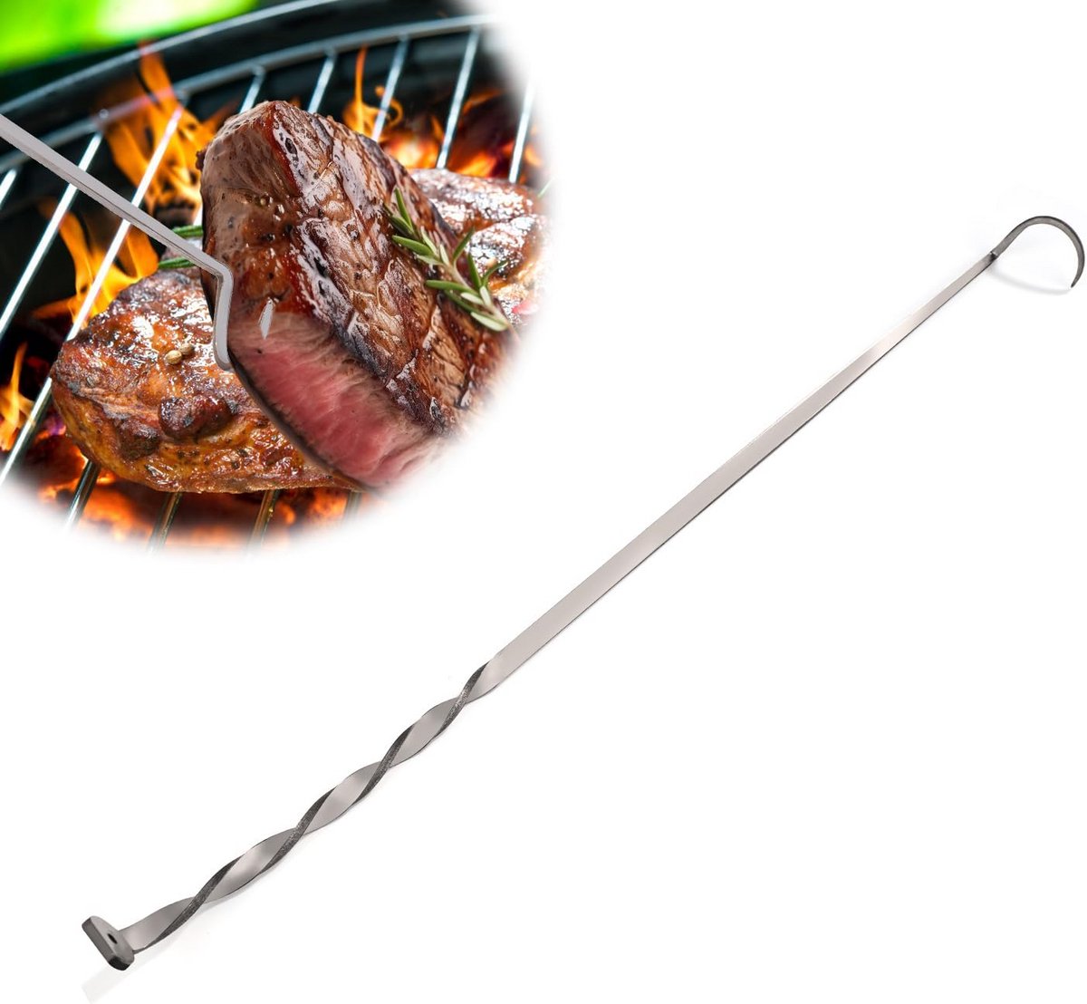 Vleeshaken met rubberen tip, beschermhoes