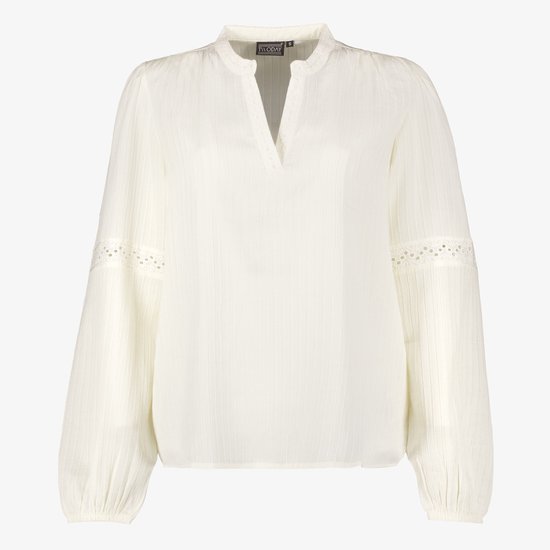 TwoDay dames blouse met broderie details lichtbeige - Maat M