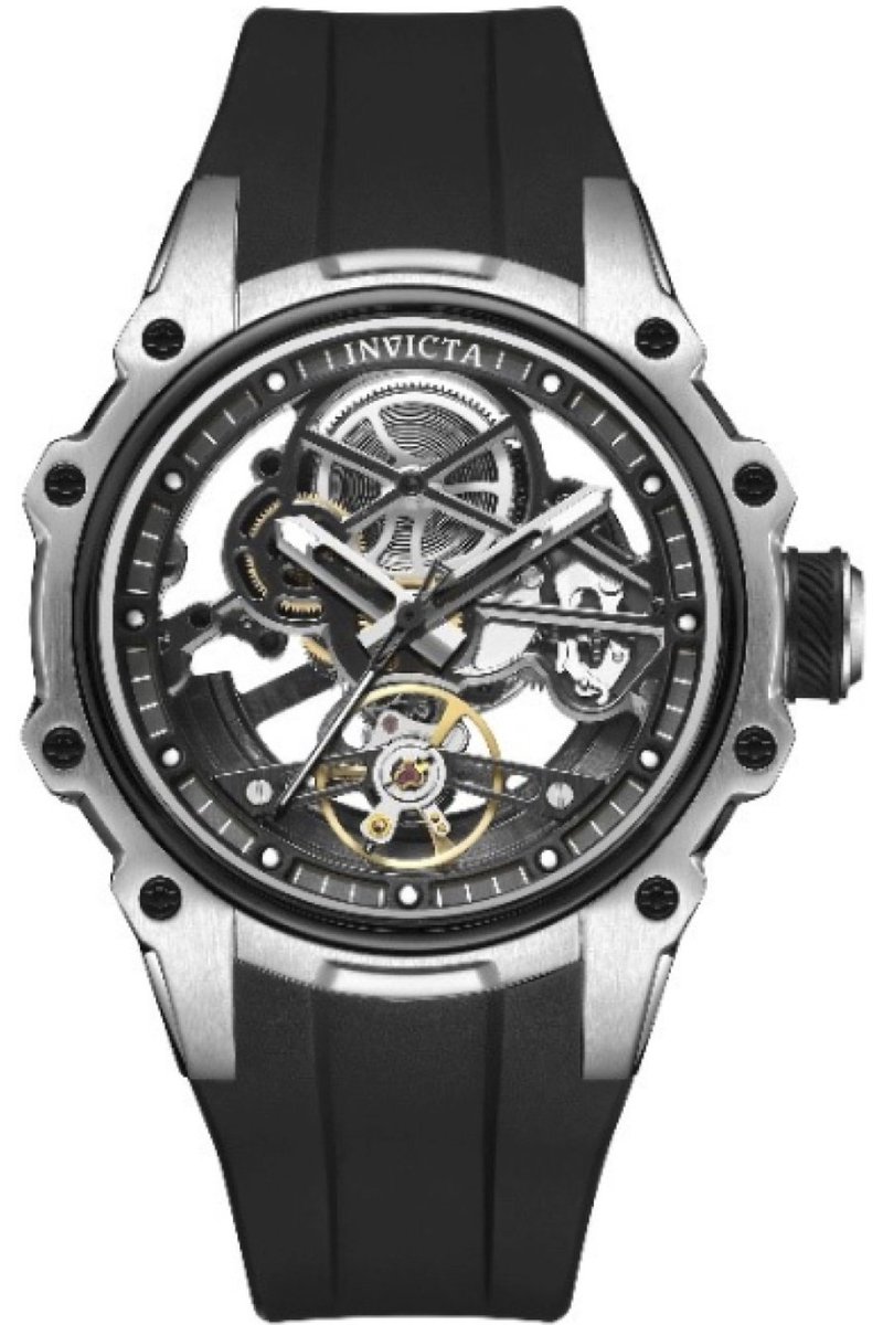 Invicta S1 Rally 69001 Heren Horloge - Waterdicht - Analoog - Automatisch Uurwerk - Roestvrij Staal met zwarte Wijzerplaat - 43mm