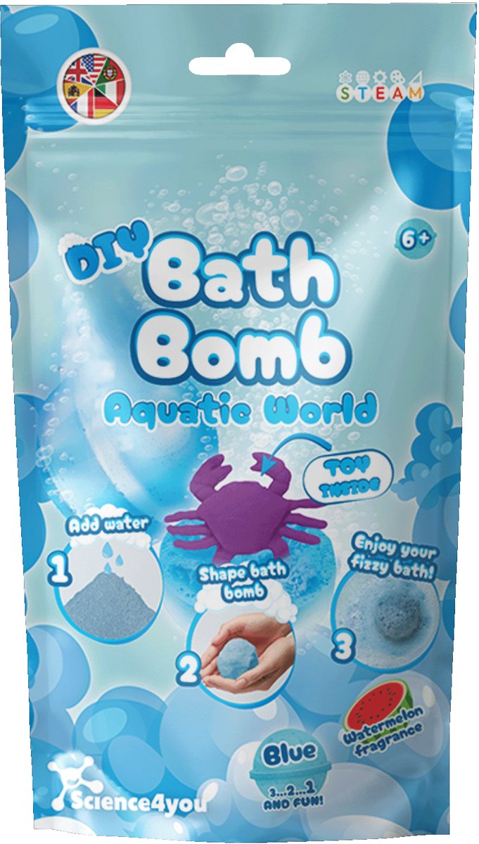 Science4You bruisballen maken DIY blauw scheikunde speelgoed set.