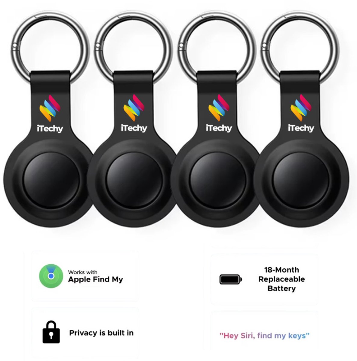 Key Finder - Smart Key Tag voor Apple Zoek Mijn - Sleutel Tracker met Geluid - 18 Maanden Vervangbare Batterij - iPhone - iPad - Mac