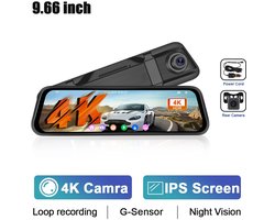 Tresaro 9.66Inch - 04K HD - Auto DVR IPS Touchscreen Dash Cam - Dual Lens - Video Recorder - WIFI Streamen - View Spiegel - zwaartekracht selectie BSD LCA