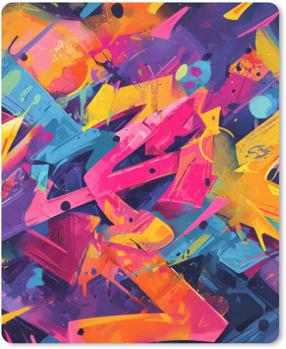 Muismat 19x23 cm - Mousepad Abstract - Vormen - Kleurrijk - Muismatten