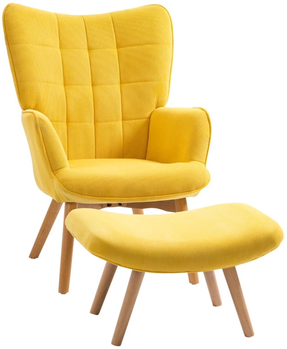 Relaxfauteuil met Voetenbank - Fauteuil - Moderne Relaxstoel - tot 150 kg - Relaxstoel - L