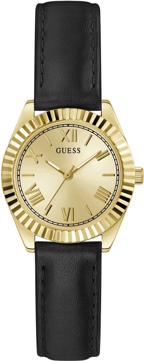 Guess Mini Luna Kwarts Analoog Horloge Zwart Case: 100% Recycled Steel | Armband: 100% Genuine Leather 30 GW0761L1