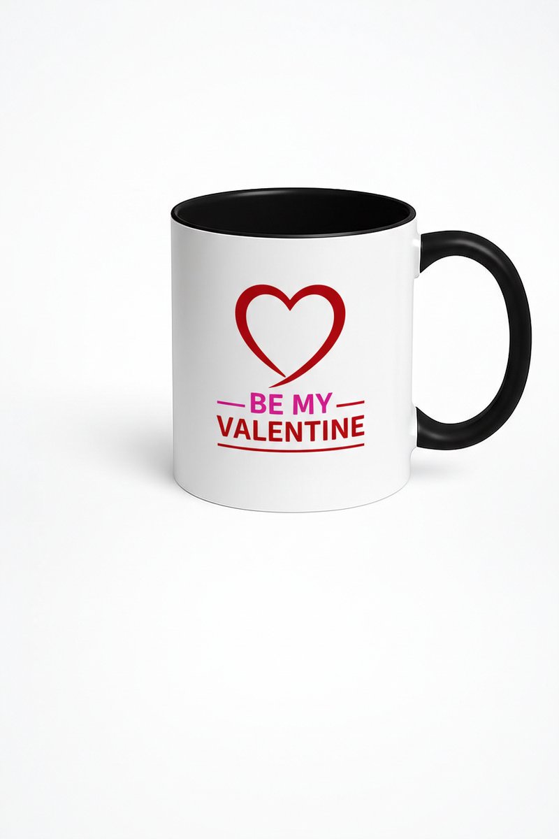 Valentijn Mok 'Be My Valentine' met Rood Hart - Romantisch Koffie en Thee Cadeau