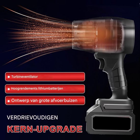 GELLDG Elektrische bladblazer - Draadloze turbinebladblazer - Mini - 800W 30000RPM - Draagbaar - Handbladblazer - Lucht- en sneeuwblazer - Geschikt voor het wegblazen van gevallen bladeren, stof en sneeuw. — afbeelding 3