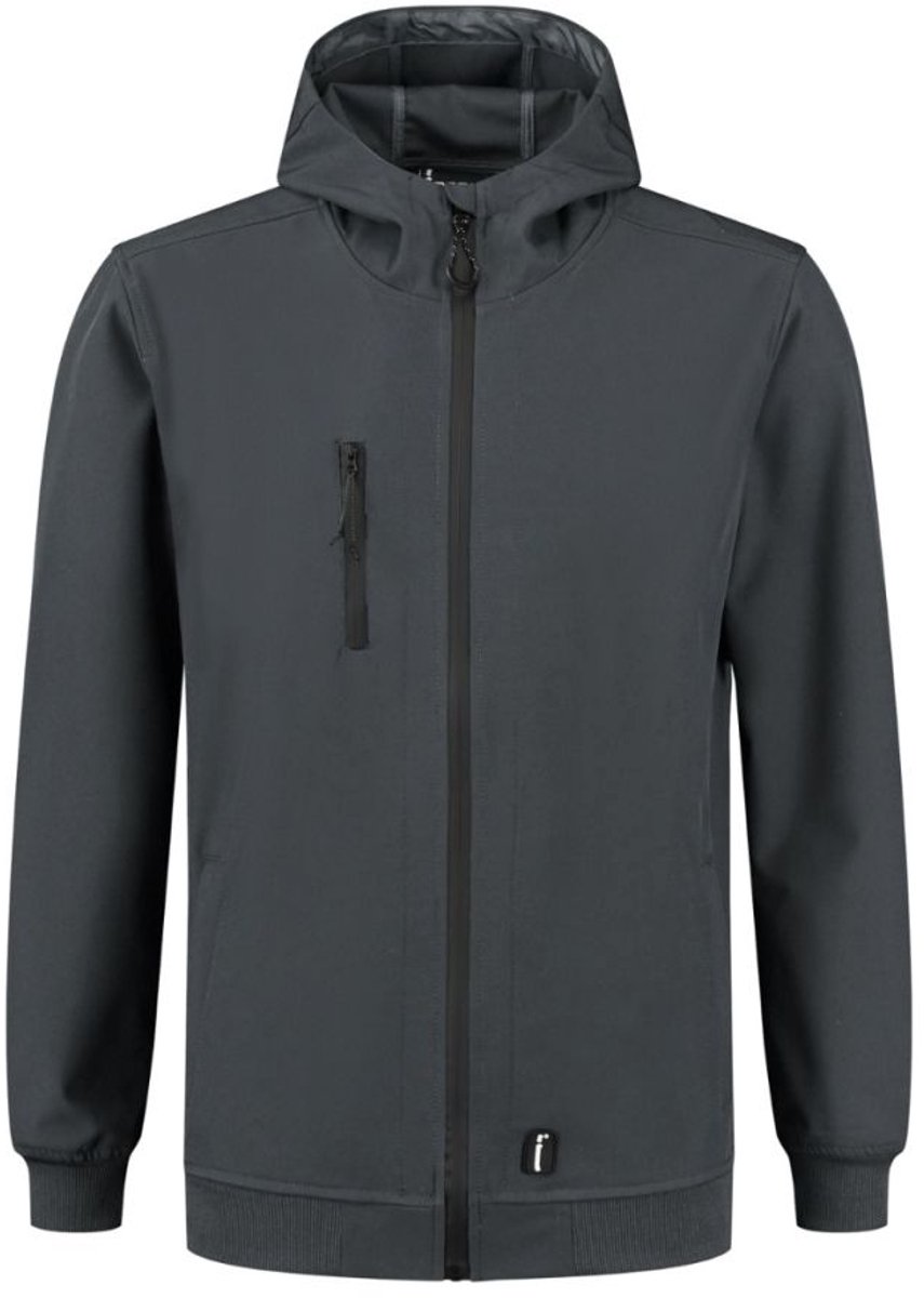 Image Workwear Jackson Tech Shell Jas – Grijs – Maat L – 3-Layer Tech Shell met Capuchon – Waterafstotende Ritsen – 250 g/m