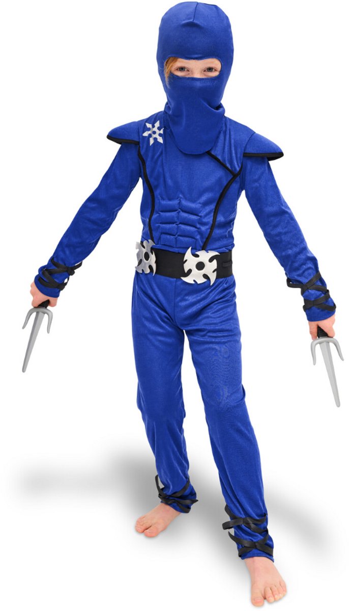 Blauwe Ninja Outfit Kind Compleet