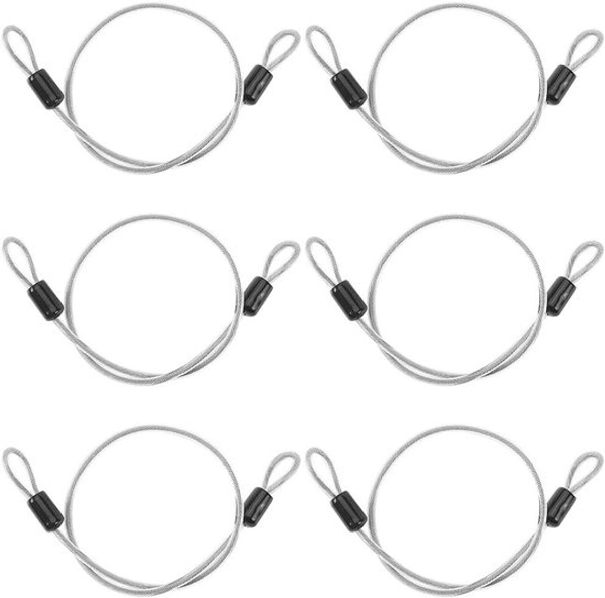 Veiligheidskabelslot 50 cm Roestvrij Staaldraad Heavy Duty Beveiliging Multifunctionele Draad Touwen Outdoor gebruik 6 stuks.