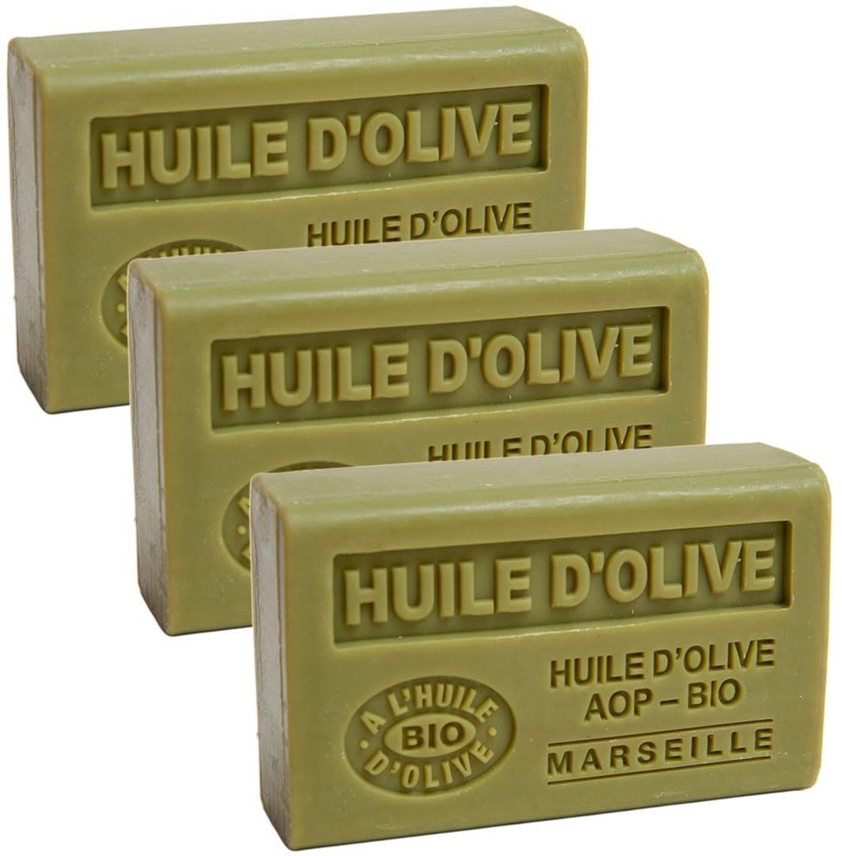 Marseille Zeep 3x125gram - Soapbar - Groene Olijfzeep - Savon de Marseille