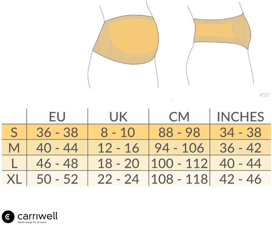Carriwell - Buikband Naadloos - ondersteunt - Zwart - XL