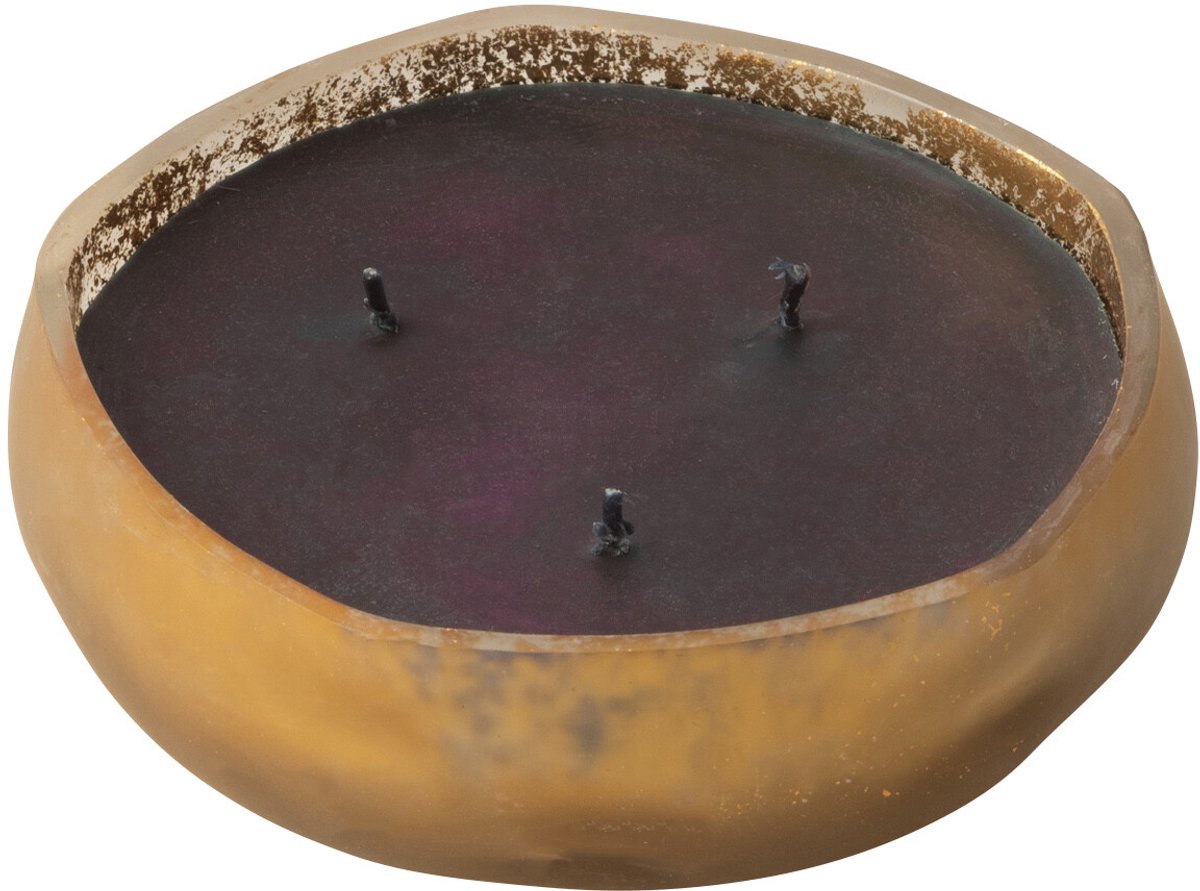 J-Line geurkaars M-Chic - Oud & Amber - glas - goud/zwart - small - 15U