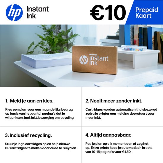 HP Instant Ink tegoed - 10 euro - Digitale Prepaidkaart