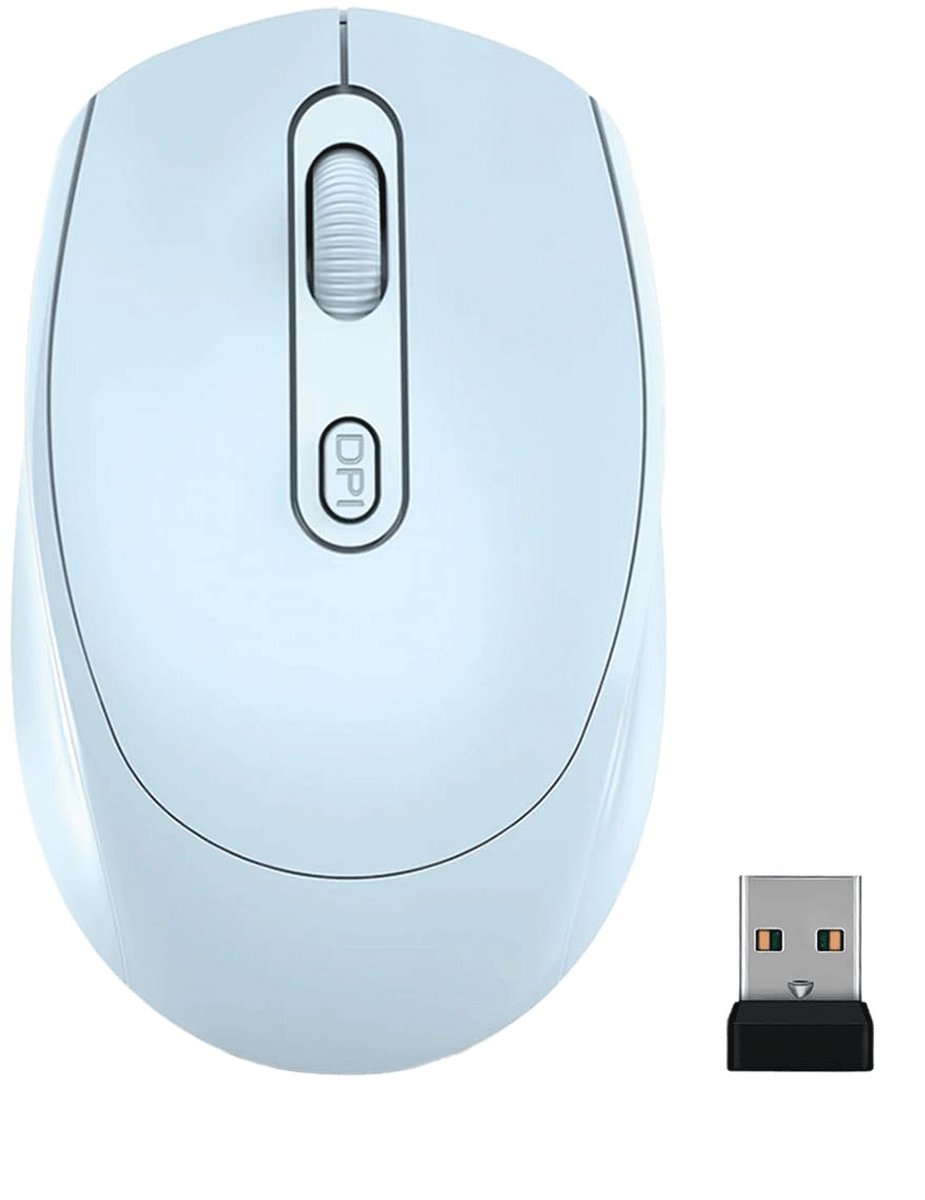 Draadloze Gaming Muis - Draadloze Bluetooth Muis - Ergonomisch - Gaming muizen - Extra Stil - Draadloze muis - Stil - USB Nano-ontvanger - USB-opladen - Geschikt voor laptops, Chromebooks, pc's, Macs en Windows - Blauw