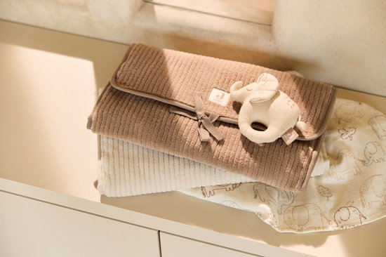 Jollein Verschoonmatjes met Opbergvakken - Cloudy Rib - Milky Coffee — afbeelding 2