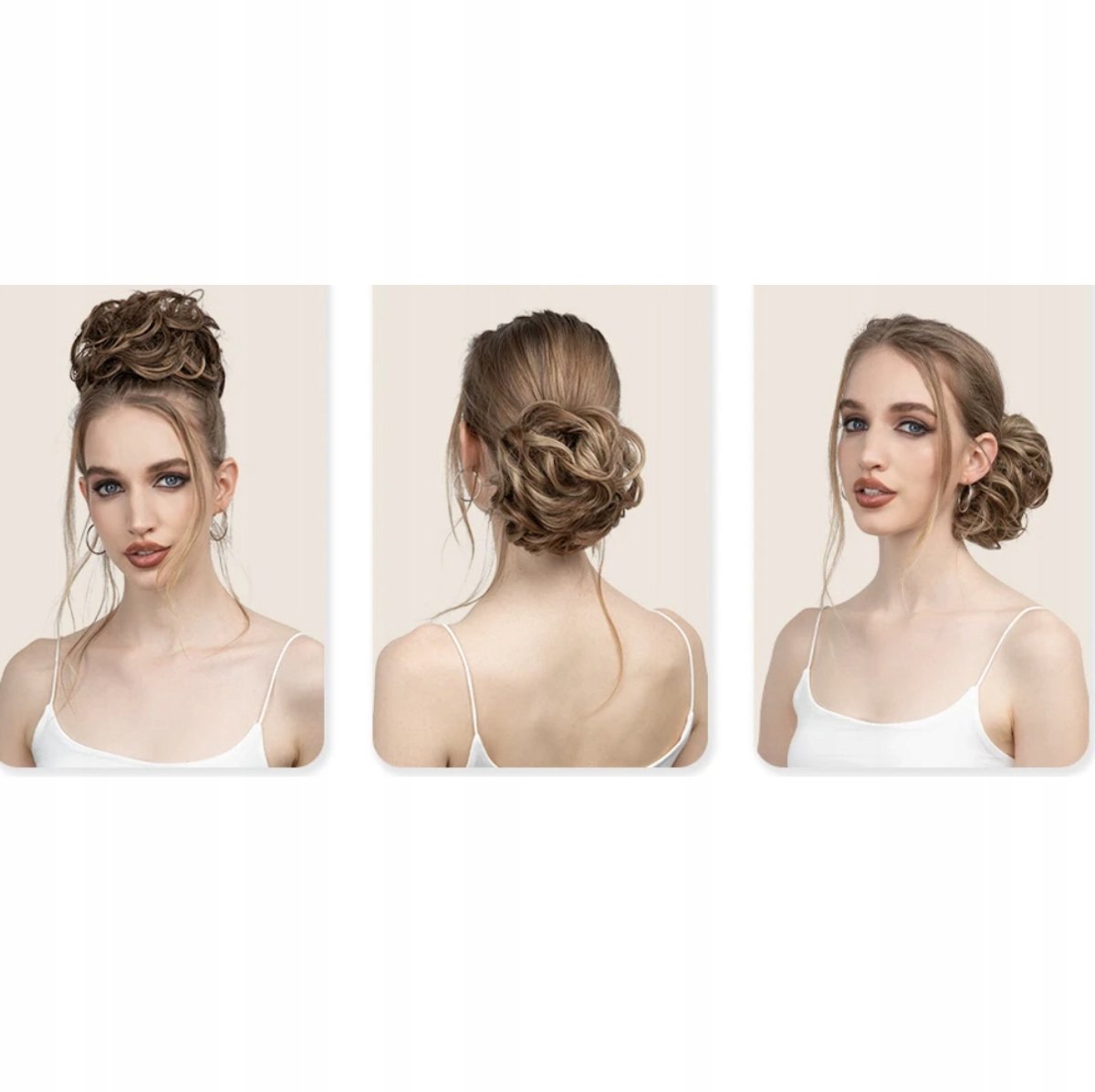 Dopine Kok met Elastiek - Groot Synthetisch Haar - Blond met Highlights