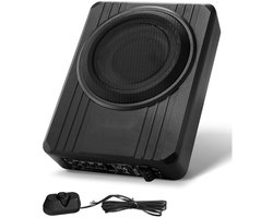 Auto subwoofer onder de stoel - Actieve subwoofer - 20 cm (203 mm) - 400 W - Ingebouwde versterker - Hoog- en laagniveau-ingang - Volumeregeling - Slank