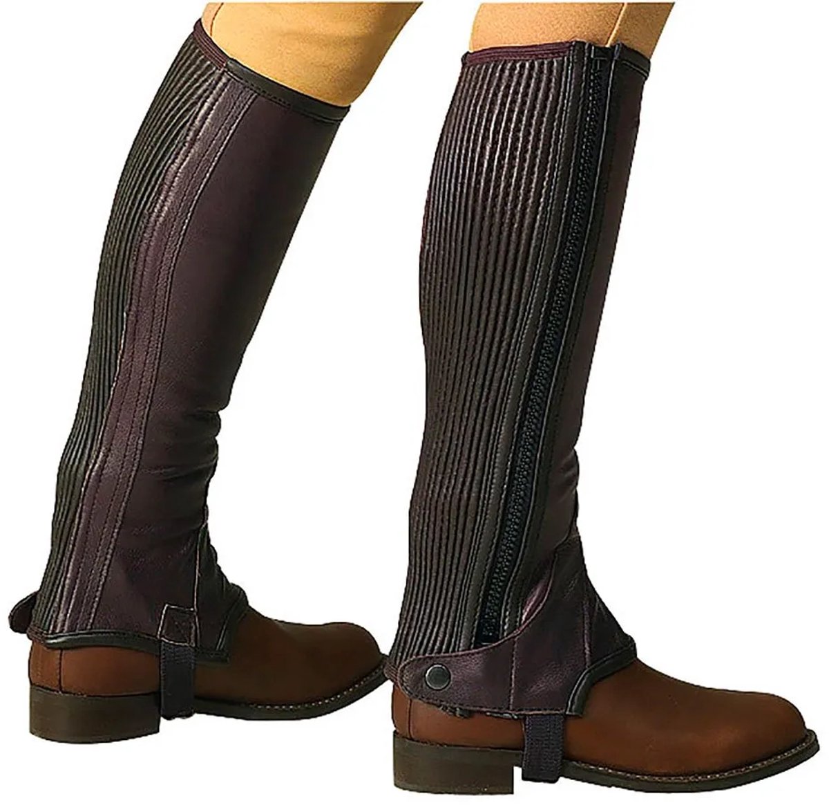 Equitheme Leer Halve Chaps M Bruin