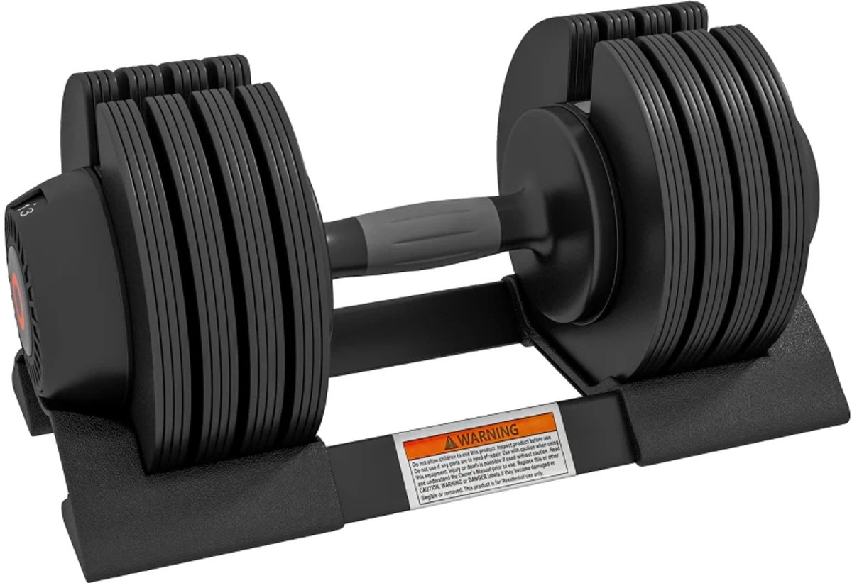 Verstelbare Dumbbell - Enkele Halter 7/13/18/24 kg - met Opbergvak en Antislip Handgrepen - Gewichten Set - Halterset - Dumbbell Set - Krachttraining - Fitness - Gym - Geschikt voor Thuis en Sportschool