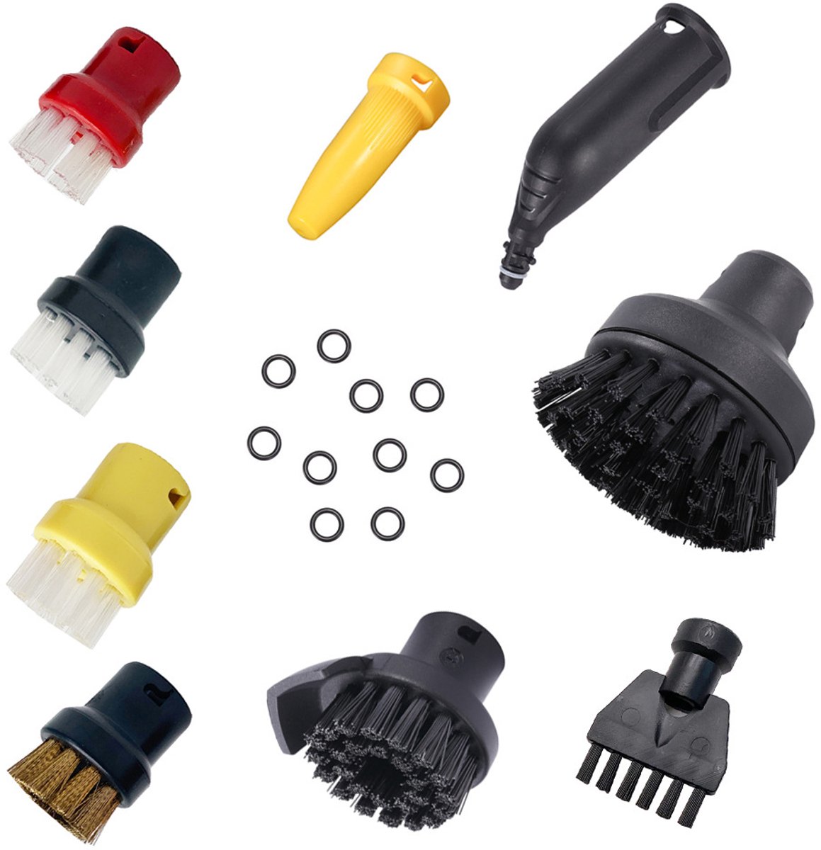 Geschikt voor accessoires van de Karcher SC-serie stoommachine: kleine ronde stoomborstel, stoommondstuk, O-ringafdichting.